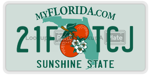 21FTCJ  license plate in FL