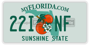 22INF license plate in Florida