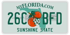 26CBFD license plate in Florida