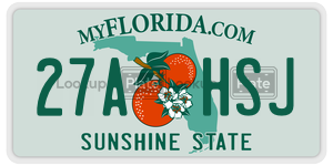 27AHSJ  license plate in FL
