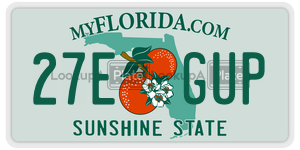 27EGUP  license plate in FL