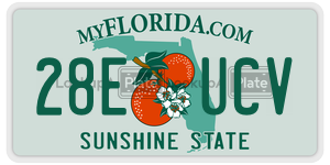 28EUCV license plate in Florida