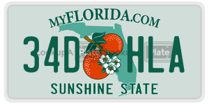 34DHLA license plate in Florida