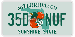 35DNUF license plate in Florida