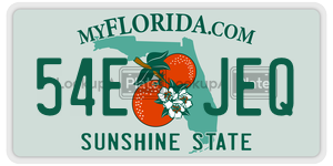 54EJEQ license plate in Florida