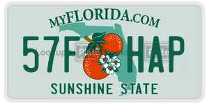 57FHAP license plate in Florida