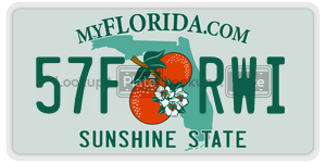 57FRWI  license plate in FL