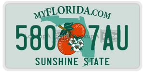 5807AU  license plate in FL