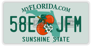 58EJFM license plate in Florida