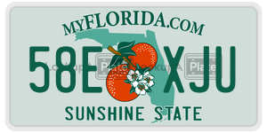 58EXJU license plate in Florida