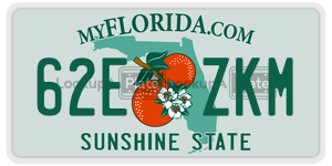 62EZKM license plate in Florida