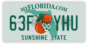 63FYHU license plate in Florida