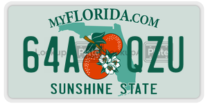 64AQZU  license plate in FL