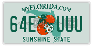 64EUUU  license plate in FL