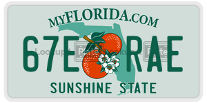 67ERAE license plate in Florida