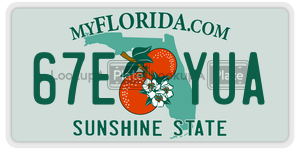 67EYUA  license plate in FL