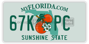 67KPC  license plate in FL
