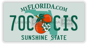 70CCIS license plate in Florida