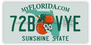 72BVYE license plate in Florida