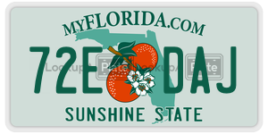 72EDAJ  license plate in FL
