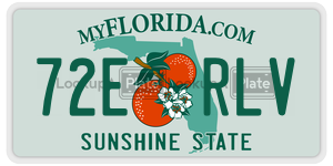 72ERLV  license plate in FL