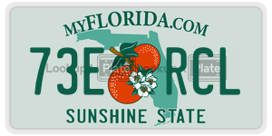 73ERCL  license plate in FL