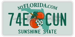 74ECUN  license plate in FL