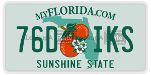 76DIKS  license plate in FL
