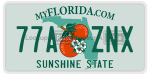 77AZNX  license plate in FL