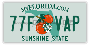77FVAP license plate in Florida