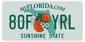 80FYRL  license plate in FL