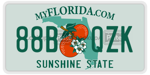 88BQZK  license plate in FL