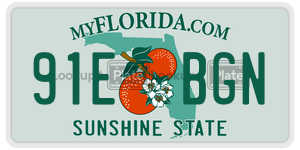 91EBGN  license plate in FL