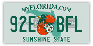 92EBFL  license plate in FL