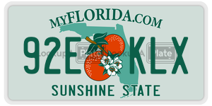 92EKLX license plate in Florida