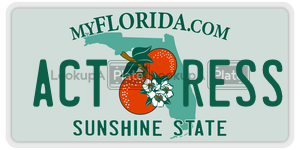 ACTRESS license plate in Florida
