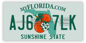 AJ67LK  license plate in FL