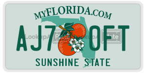 AJ70FT  license plate in FL