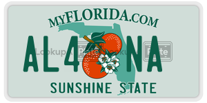 AL4NA license plate in Florida