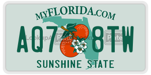 AQ78TW license plate in Florida