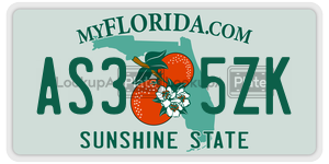 AS35ZK license plate in Florida