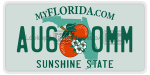 AU60MM  license plate in FL