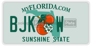 BJKW license plate in Florida