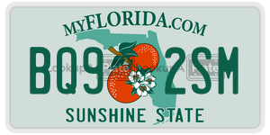 BQ92SM license plate in Florida