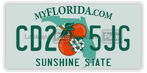 CD25JG license plate in Florida