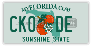 CK0DE  license plate in FL