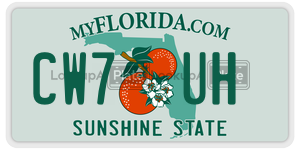 CW7UH  license plate in FL