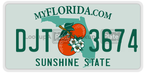DJT3674 license plate in Florida