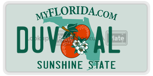 DUVAL  license plate in FL