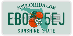 EB05EJ  license plate in FL